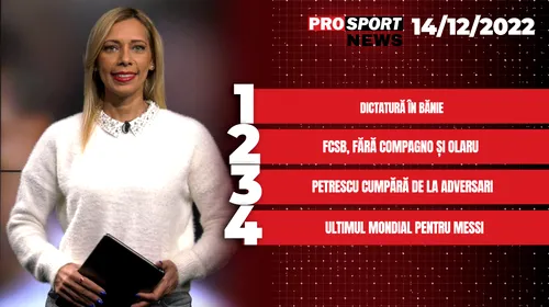 ProSport NEWS | E dictatură în Bănie! FCSB, fără Compagno și Olaru. Cele mai importante știri ale zilei | VIDEO