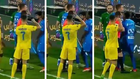 A vrut Cristiano Ronaldo să-l lovească pe arbitru cu pumnul în duelul Al Hilal - Al Nassr 2-1? Portughezul a văzut cartonașul roșu în Supercupa Arabiei Saudite și a fost protagonistul unor imagini șocante