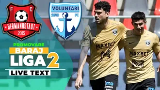Spectacol total la Sibiu, în partida FC Hermannstadt – FC Voluntari! Ilfovenii au revenit de la 0-3 și păstrează șanse mari pentru promovarea în SuperLiga