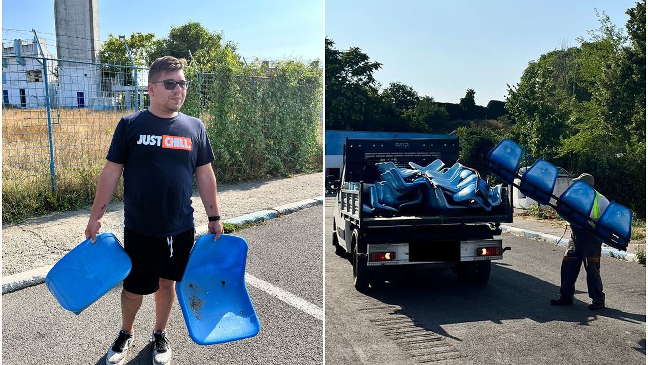 Imagini cu demolarea stadionului din Constanța! Suporterii vin după scaune, înainte de construcția noii arene de 100 de milioane de euro | FOTO&VIDEO EXCLUSIV