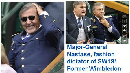 Năstase, "dictatorul" modei de la Wimbledon. A stat în Loja Regală îmbrăcat în uniforma de general-maior român. "Seamănă cu un dictator sud-american", s-au distrat englezii | FOTO