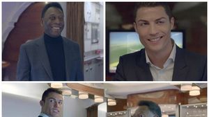 VIDEO "L-ai văzut? E cel mai bun jucător din istorie". Reclama în care vanitosul Ronaldo a fost eclipsat de Pele. Portughezul și-a luat însă revanșa  