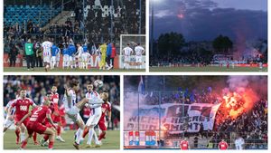 FOTO | Imagini cu atmosfera incendiară de la Galați, unde Dinamo a stricat sărbătoarea promovării. Cristian Sîrghi e convins că SC Oțelul va urca în prima ligă și a explicat motivul eșecului