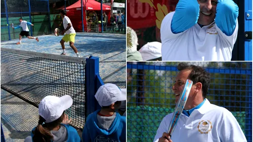 BRD Năstase Țiriac Trophy | FOTO: Andrei Pa(d)el face ravagii cu reverul și cu racheta compactă. Pavel a fost antrenor de padel pentru câteva minute