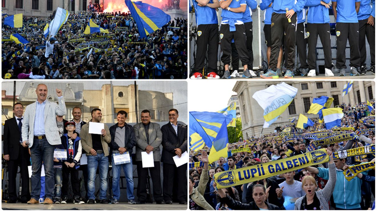 Petrolul 90 de ani. Peste 8.000 de suporteri au ieșit în oraș să petreacă alături de foștii și actualii jucători ai echipei ploieștene