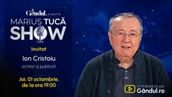 Marius Tucă Show începe joi, 1 octombrie, de la ora 19.00, live pe Gândul. Invitat: Ion Cristoiu