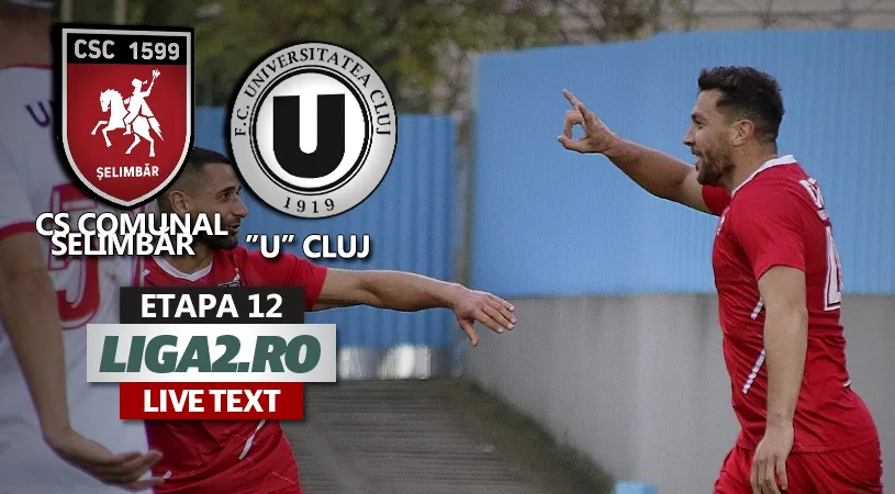 CS Comunal  Şelimbăr reușește cel mai bun meci în Liga 2 și bate la scor ”U” Cluj, la Avrig. Echipa lui Erik Lincar, făcută KO după ce revenise de la 1-0