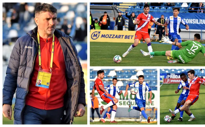 Adrian Mihalcea, nemulțumit de prima parte a jocului de la Iași, a scos biciul la vestiar: ”Dacă puteam face 11 schimbări la pauză, le făceam”