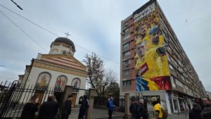 Primele imagini cu muralul din București al fotbaliștilor naționalei: „Din dragoste pentru România”