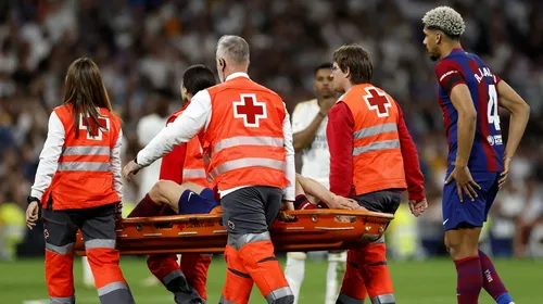 Accidentare gravă în Real Madrid – FC <i class='ep-highlight'>Barcelona</i>. Starul lui Xavi a ieșit pe targă, cu ochii în lacrimi, moment în care pe Santiago Bernabeu s-a întâmplat un lucru care se vede o dată la mulți ani
