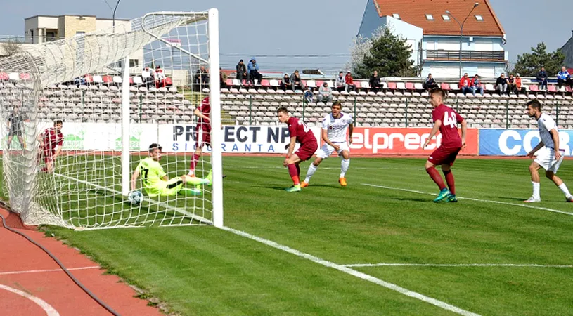 Promovarea matematică a devenit o chestiune de etape.** SCM Pitești a făcut instrucție cu FC Voluntari II și s-a distanțat la 18 puncte de locul 2