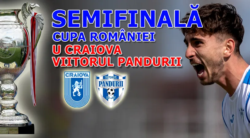 Viitorul Pandurii pierde la scor de neprezentare pe ”Ion Oblemenco”, cu U Craiova, în manșa tur a semifinalei Cupei României. Echipa lui Lupuț a început fiecare repriză cu câte un gol încasat