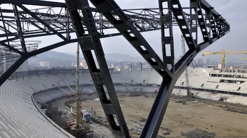 SUPER FOTO** Se montează acoperișul la „Cluj Arena”! Vezi când va fi gata stadionul