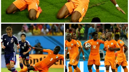 Ivorienii au reușit o răsturnare de scor în doar 2 minute. Coasta de Fildeș a învins Japonia, scor 2-1, în grupa C de la Cupa Mondială