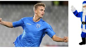 Pentru că văd roșu în fața ochilor când aud de Dinamo, oltenii l-au "vopsit" pe Moș Crăciun în alb-albastru. Bancu se antrenează 6 ore pe zi și de Crăciun