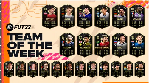Team Of The Week 5 | Cea mai bună echipă a săptămânii a fost lansată în FIFA 22