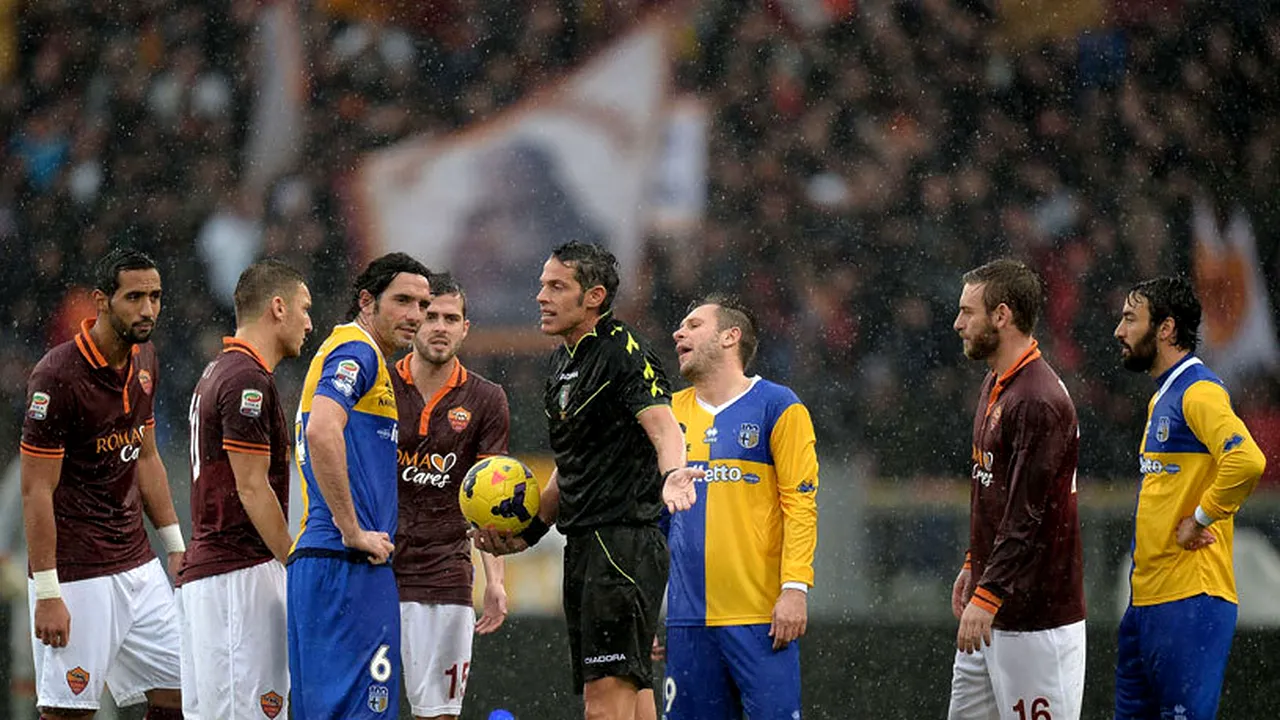 Meciul AS Roma - Parma, din Serie A, amânat din cauza ploii torențiale