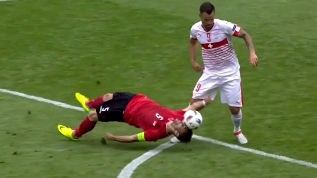 Cana a fost eliminat în minutul 36 al meciului Albania - Elveția. FOTO | Unde a fost zărit 20 de minute mai târziu