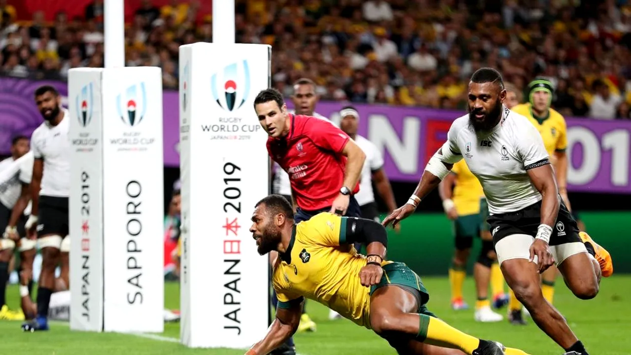 Australia a câștigat cu durere de cap primul meci de la Cupa Mondială de Rugby. Wallabies au fost conduși mai bine de 60 de minute de Fiji