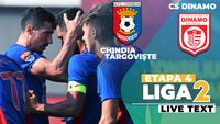 Chindia – CS Dinamo se dispută ACUM, în deschiderea etapei 4 a Ligii 2. Dâmbovițenii au șansa să urce pe primul loc