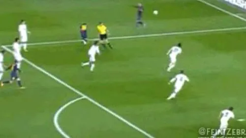 99% dintre rivali nu reușesc tacklingul ăsta!** Cea mai amuzantă fază din 'Clasic'. VIDEO Messi, blocat de un adversar surpriză în drumul spre poartă