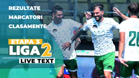 Etapa 3 Liga 2 | Concordia, Slatina și Reșița câștigă și sunt singurele echipe cu 9 puncte! Știința Poli învinge în minutul 88, iar FC Bihor ratează victoria pe final