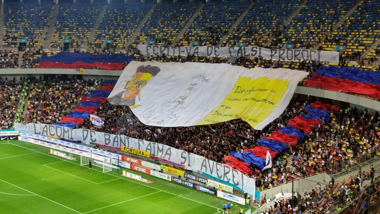 Ultrașii au făcut spectacol în tribunele Arenei Naționale! Scenografie specială pregătită de fanii FCSB + Cum a răspuns PCH | GALERIE FOTO