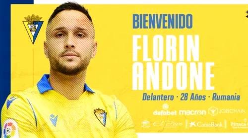 Florin Andone s-a transferat la Cadiz! Se întoarce în La Liga după trei ani: „Bine ai venit, Florin!”