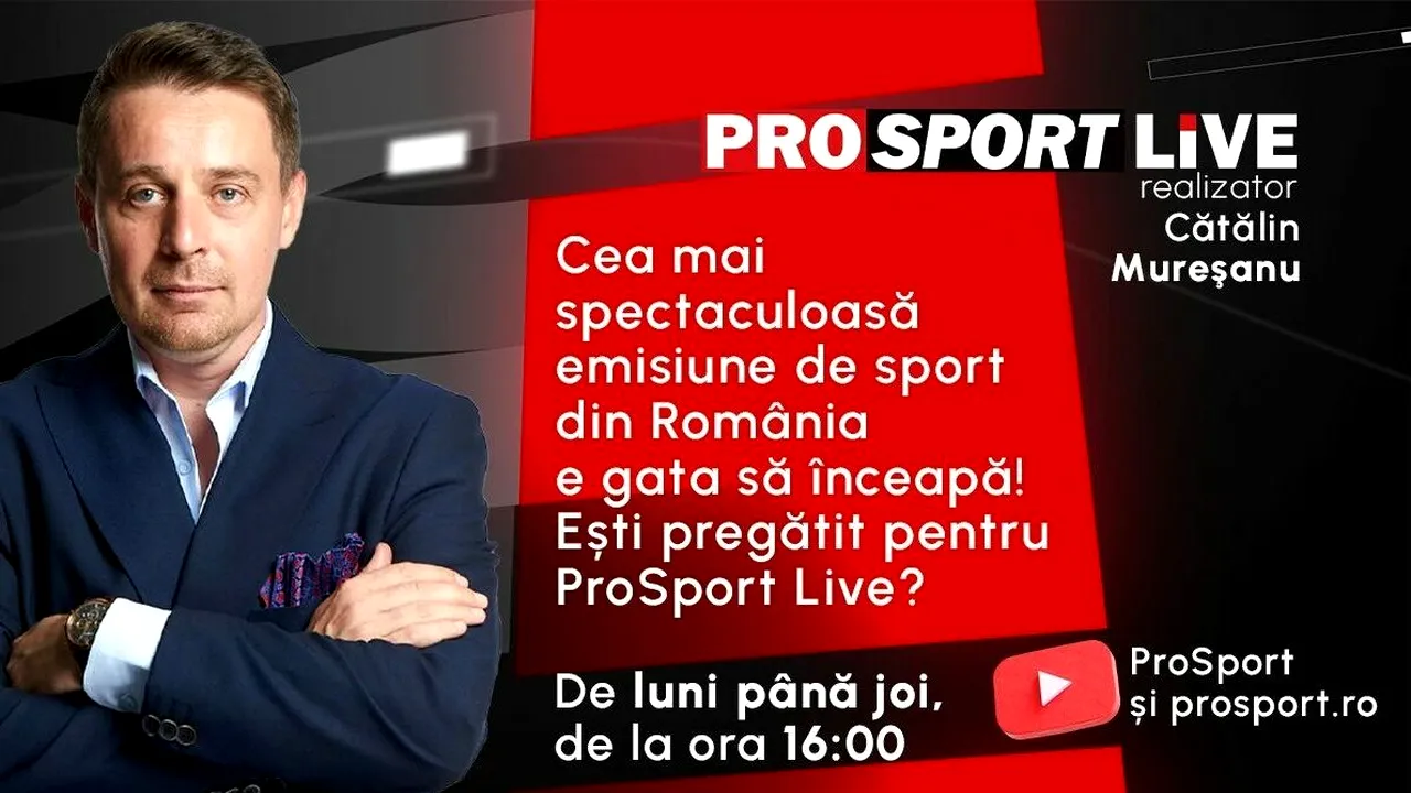 Cea mai spectaculoasă emisiune de sport din România e gata să înceapă! Ești pregătit pentru ProSport Live – Nebuni după fotbal?