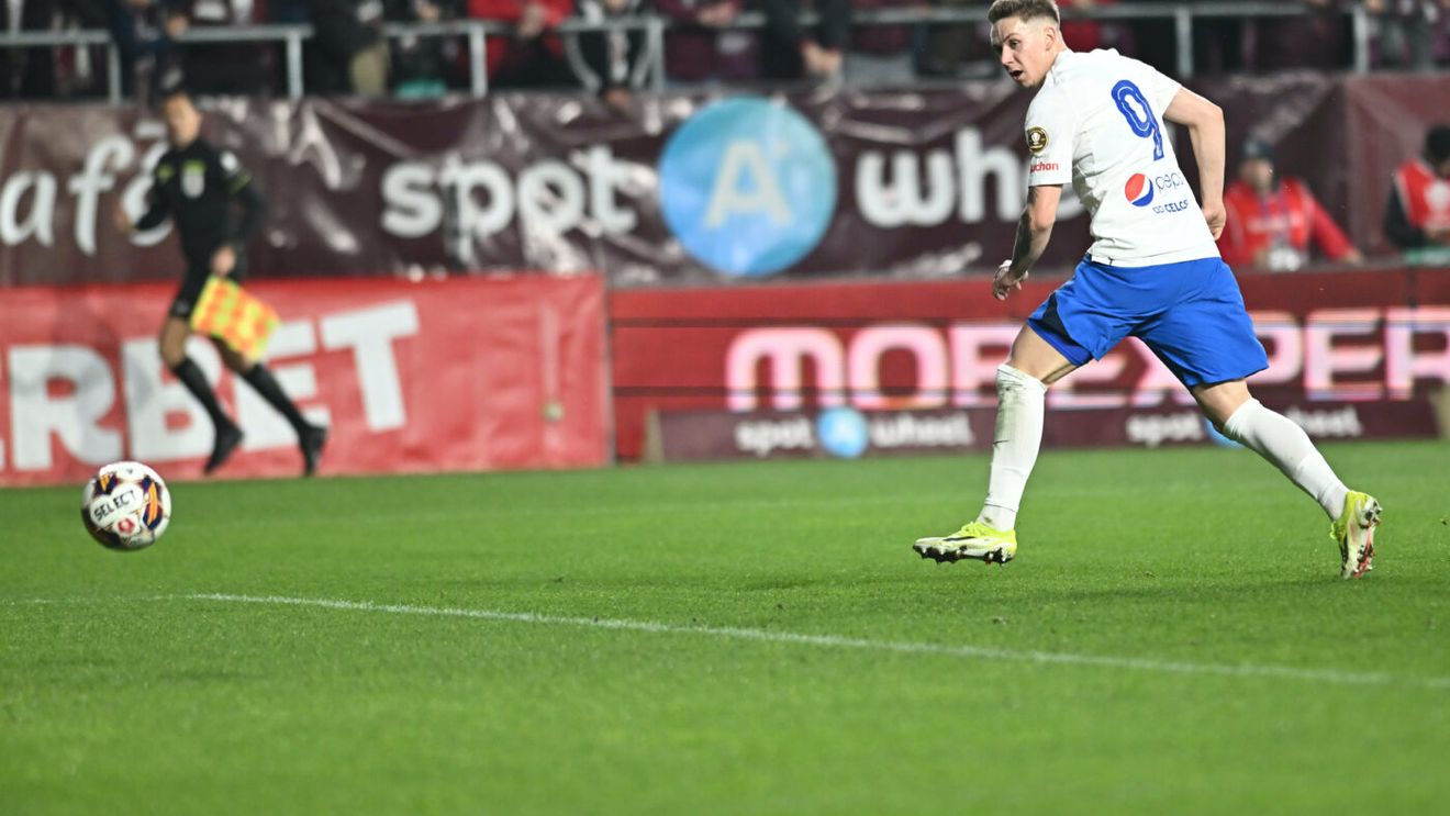 Louis Munteanu îl face pe Gigi Becali să-l dorească și mai mult! Atacantul o îngenunchează pe Rapid cu două goluri de autor