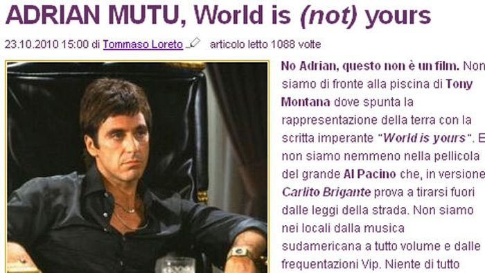Presa din Italia: "Mutu, lumea (nu) este a ta"