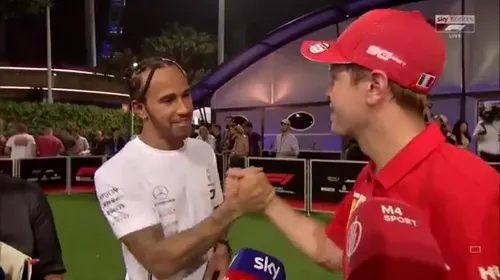 Formula 1 | Lewis Hamilton și Sebastian Vettel au predat o nouă lecție de fair-play. VIDEO | Ce s-a întâmplat la finalul cursei din Singapore