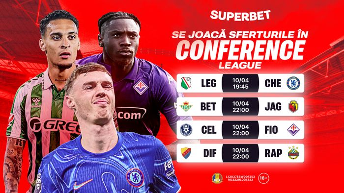 ADVERTORIAL. Bucură-te de sferturile Conference League alături de cotele Antepost Superbet