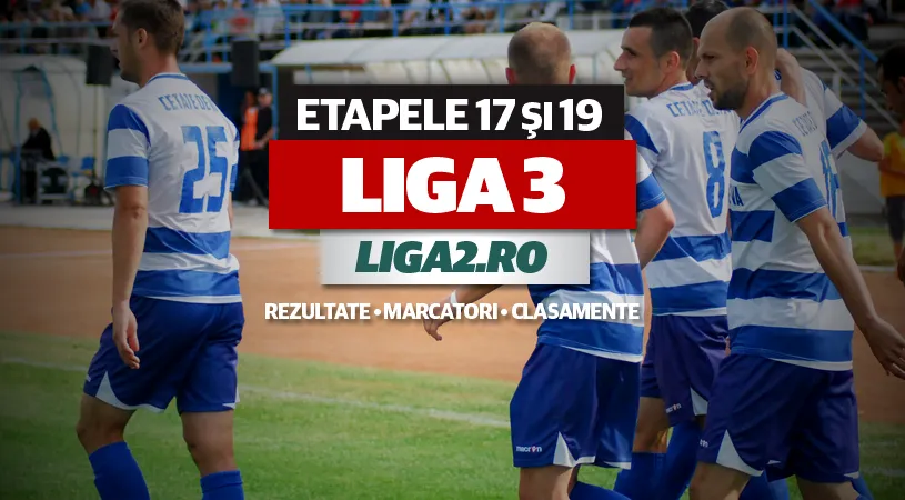 Rezultatele și marcatorii etapelor 17 și 19 ale Ligii 3.** Juventus și Delta câștigă din nou și rămân neînvinse în acest sezon, ASU Poli și SCM Pitești se impun la limită