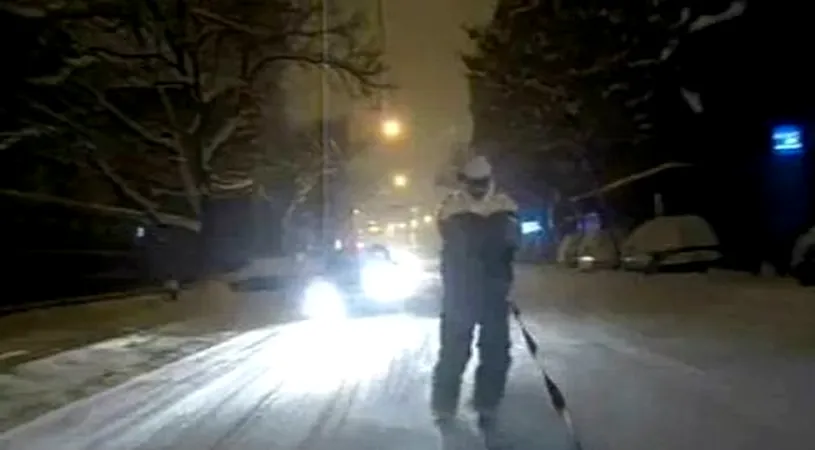 VIDEO** Un nou sport pentru bucureșteni: urban skiing! :)