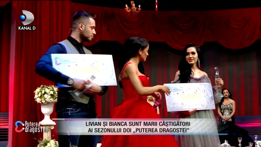 Bianca și Livian sunt marii câștigători de la 'Puterea dragostei', sezonul 2! Au primit trofeul și câte 10.000 de euro