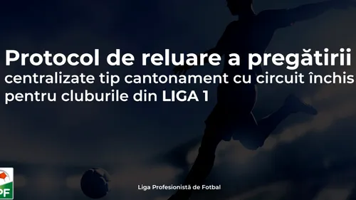 Așa sună revenirea la normalitate: „Toleranță 0 față de risc!” LPF a stabilit un protocol de reluare a activității în Liga 1! Cum arată Biblia fotbalului în perioada coronavirusului