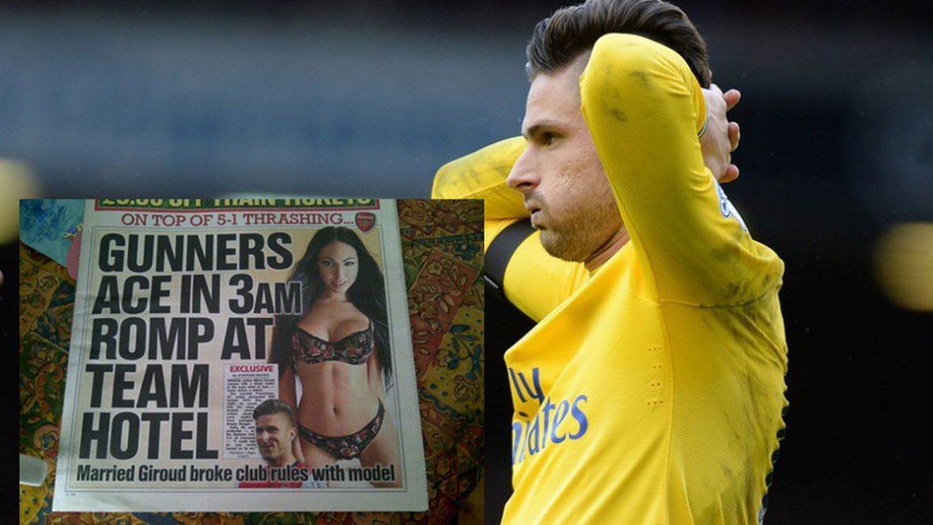 Giroud a călcat grav pe "bec". E căsătorit, dar a fost surprins cu o altă femeie în hotel, chiar înainte de Liverpool - Arsenal 5-1