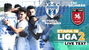CSC Șelimbăr câștigă întâlnirea cu Viitorul Pandurii și este prima echipă calificată matematic în play-off în acest sezon. Toate golurile, înscrise în repriza a doua