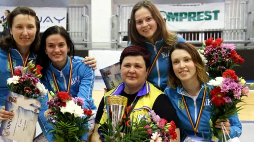 Ucraina, prin TVSM Kiev, prima câștigătoare a Cupei Europei la floretă feminin, disputată la București. Katerina Chentsova, două medalii de aur în două zile, la prima vizită în București și după un drum de 15 ore