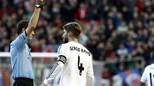 Sergio Ramos își „blindează” recordul! În meciul cu Osasuna a primit al 18-lea cartonaș roșu la Real