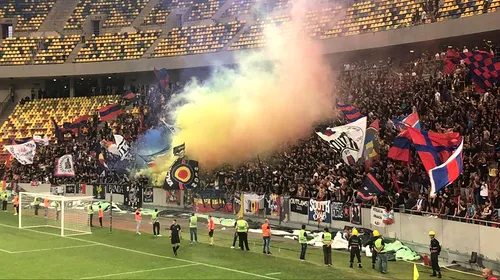 FOTO | S-au încins spiritele pe Arena Națională: ironiile-buzdugan aruncate de fanii steliști spre suporterii giuleșteni