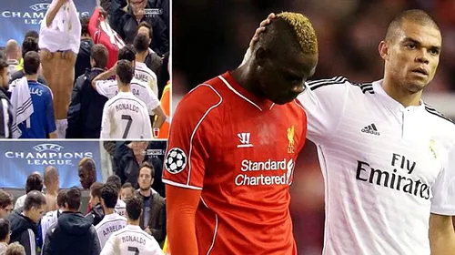 VIDEO |  Balotelli, schimb de tricouri înainte de pauza meciului cu Real Madrid. Italianul a fost lăsat la cabine de Rodgers. Reacția tehnicianului lui Liverpool