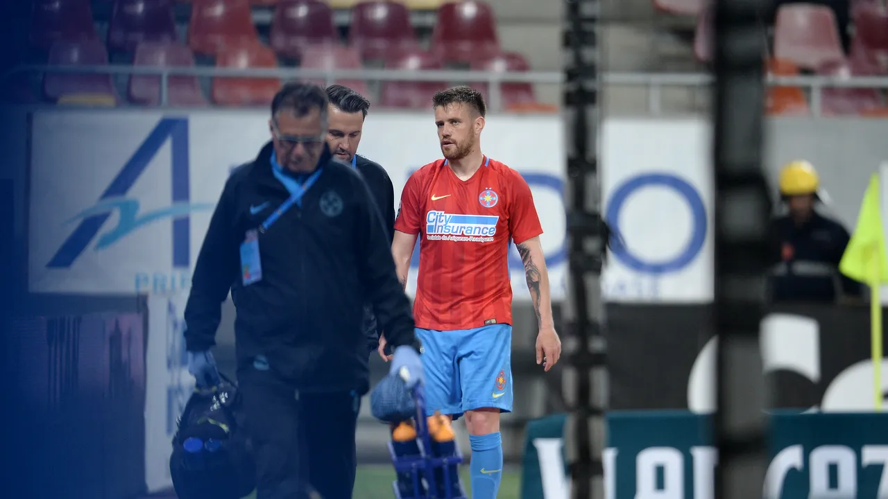 Dezastru pentru FCSB: Pintilii a ieșit accidentat și riscă să rateze derby-ul cu CFR. MM Stoica și-a pus mâinile în cap
