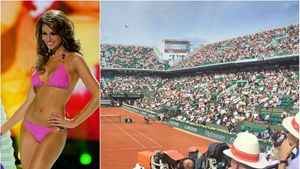 FOTO | Cum a fost surprinsă Miss Franța în tribune, în timpul meciului Simonei Halep