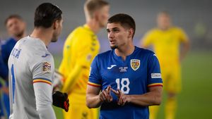 Răzvan Marin, lunetist de la 11 metri. A marcat pentru 1-1 în Lituania - România, din penalty
