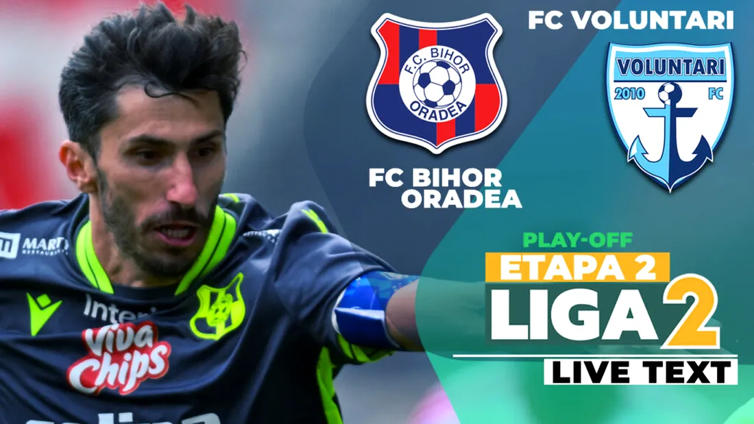 FC Bihor - FC Voluntari se joacă ACUM. Ilfovenii, la o repriză de a strica invincibilitatea de acasă a orădenilor. Gazdele sunt revoltate degeaba pe arbitru