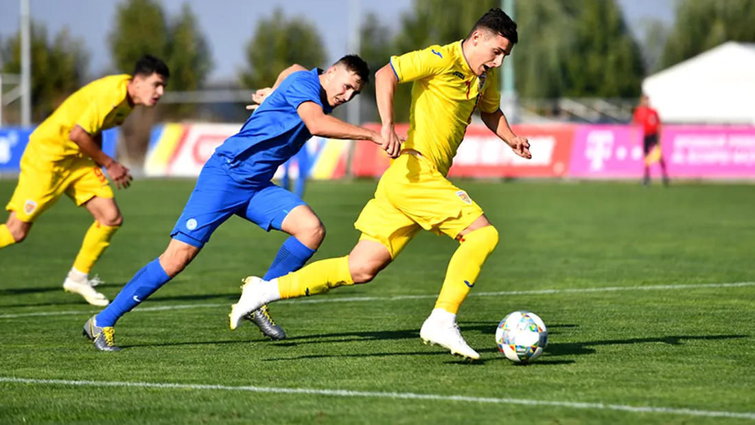 Ianis Stoica a marcat și a ratat penalty în amicalul României U18 cu Slovacia.** Selecționerul a început testul cu cinci jucători din Liga 2 titulari
