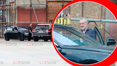 FOTO PAPARAZZI Imagini unice: Gigi Becali, în șlapi, discută cu preoții cărora le-a dat un Bentley de peste 300.000 de euro. EXCLUSIV