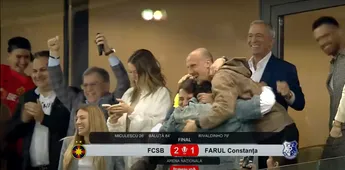 Ce s-a întâmplat în loja în care se aflau Meme Stoica, Florinel Coman, Vlad Chiricheș și Risto Radunovic, când arbitrul a fluierat finalul meciului FCSB – Farul Constanța 2-1! Camerele TV au filmat totul